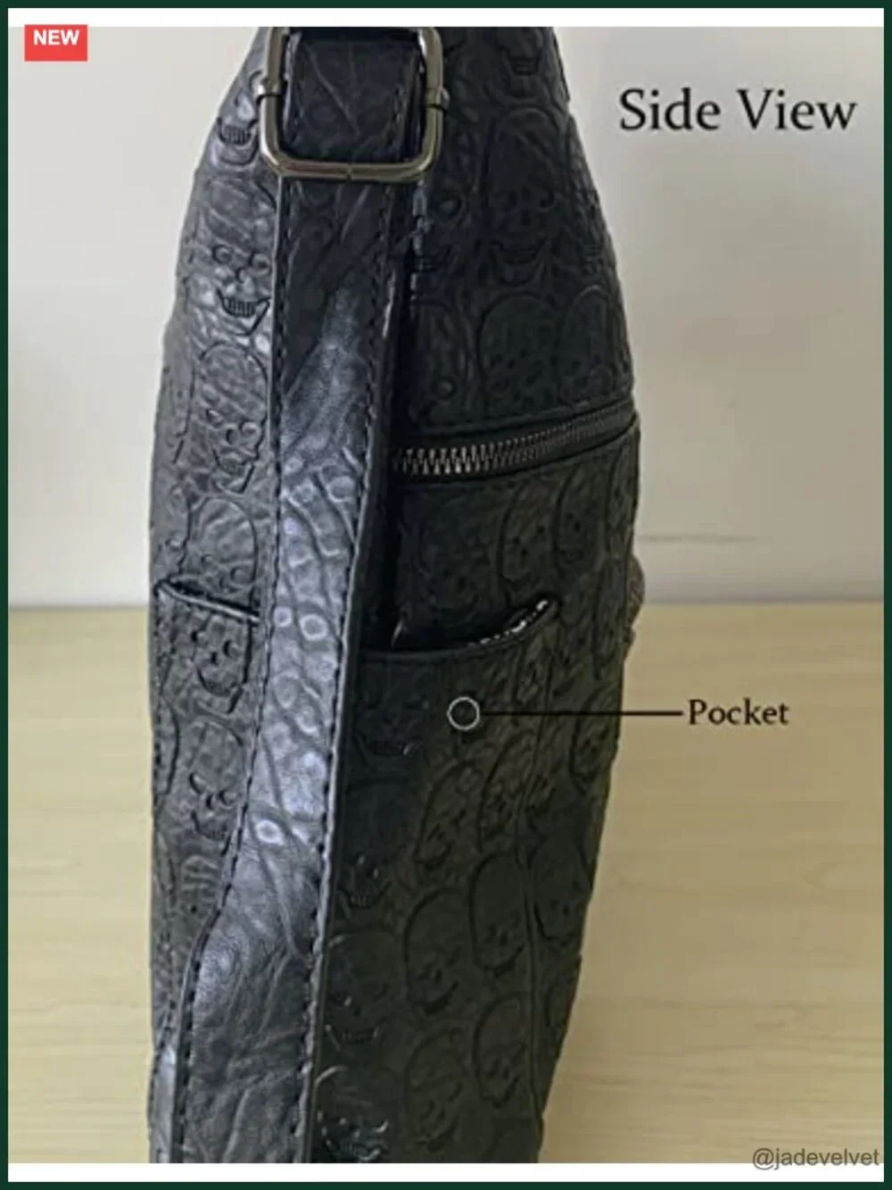 PU Leather Skull Print Tote Satchel Shoulder Crossbody Bag Gothic Backpack